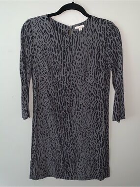 GAP Gray and Black Animal Print Shift Dress